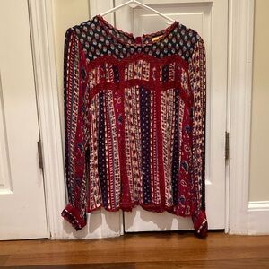 Size 4/uk8 Maeve long sleeve, mix of red blue tan